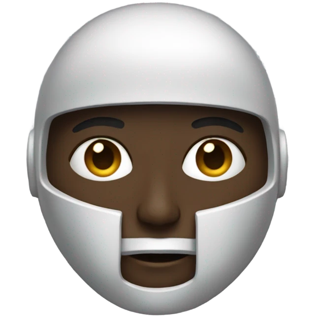  person half droid with laser and dark skin emoji