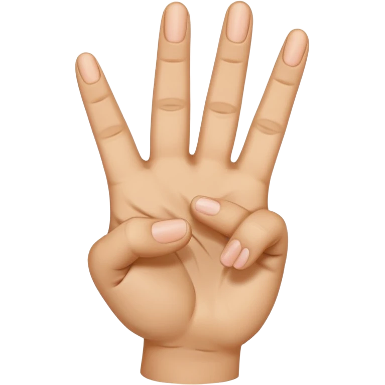 A piece hand sign with the thumb open . With 3 fingers closed. 2 open for the piece and the thumb open emoji