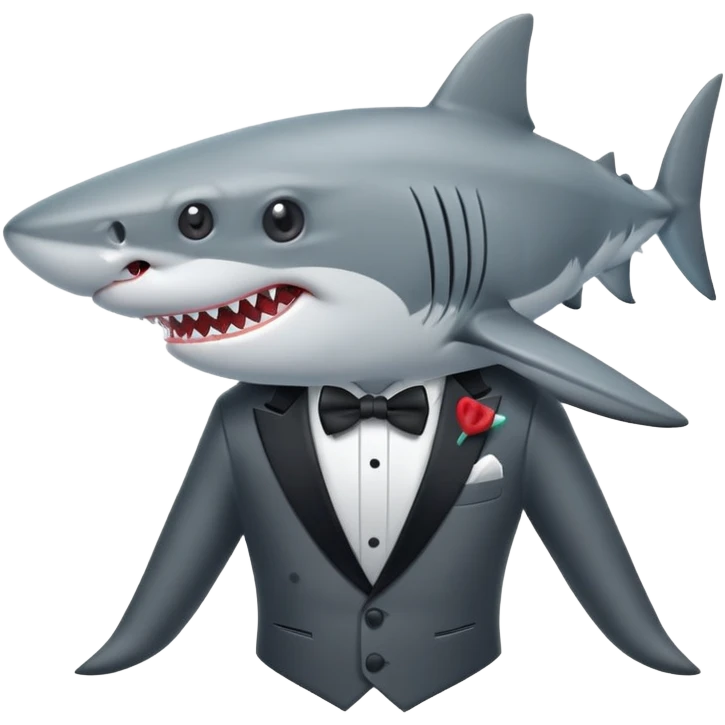 shark wearing a tuxedo emoji
