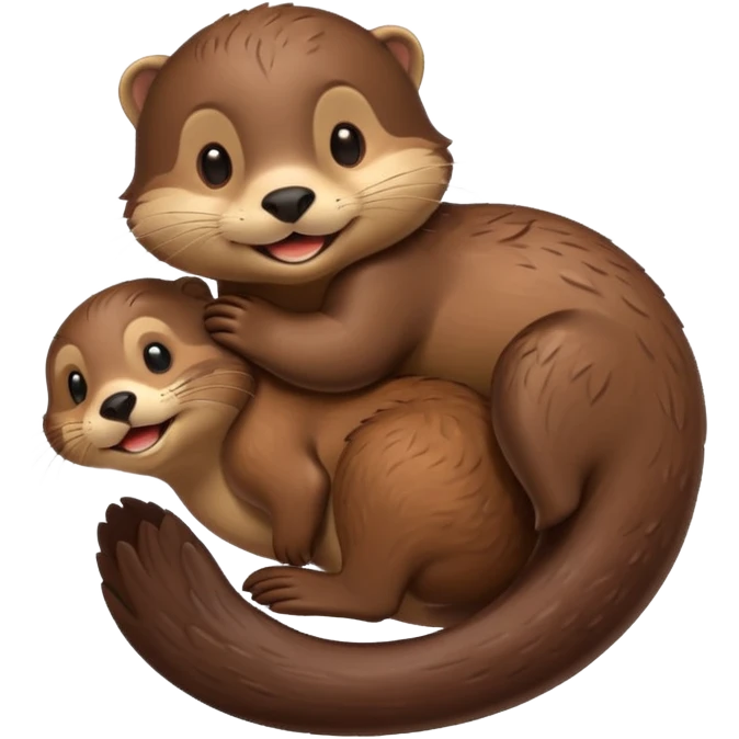 An otter on his back looking really happy emoji