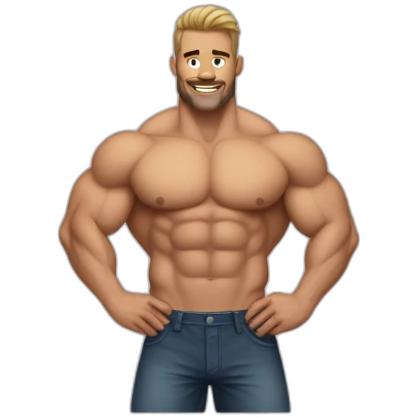 muscle gay guy shirtless emoji