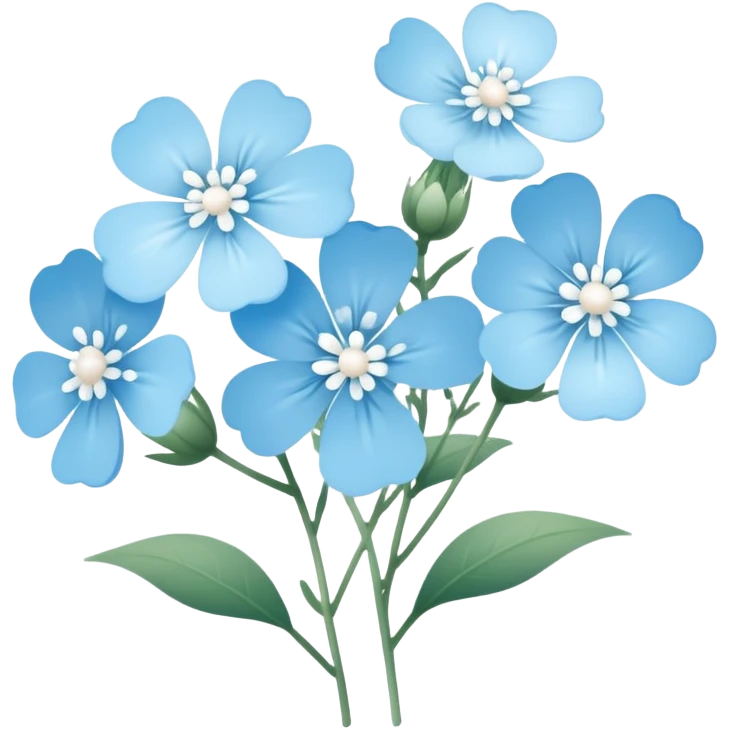 light blue baby’s breath, blossom emoji