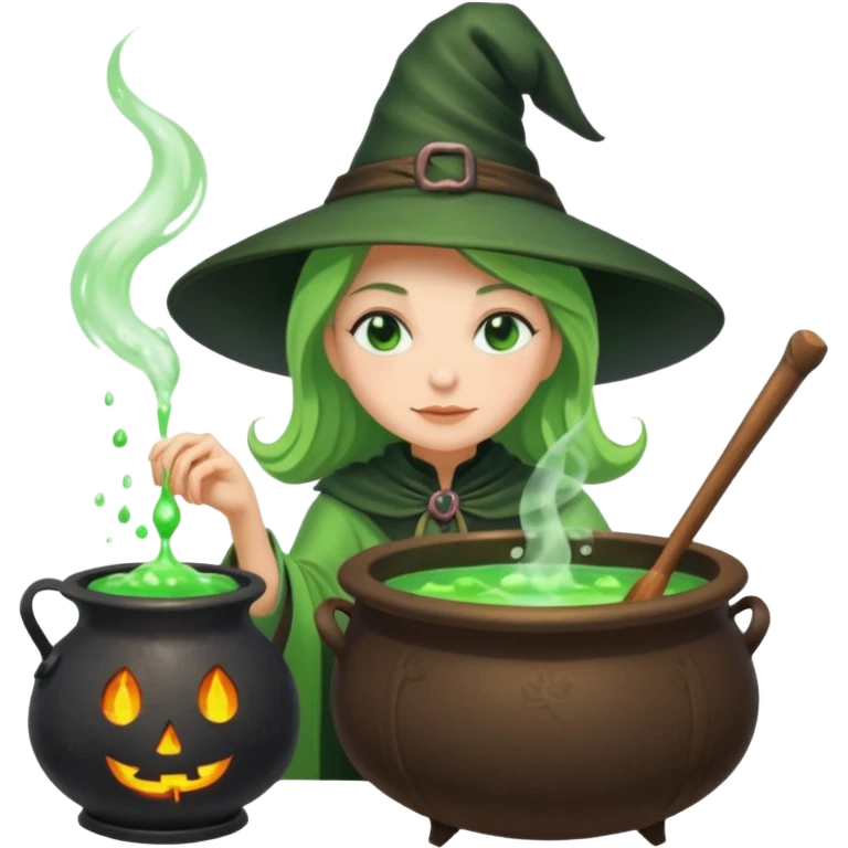 green witch cooking potion emoji