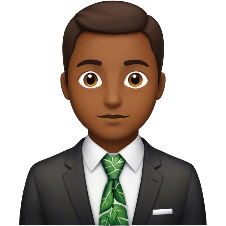 man tie with leaf emoji