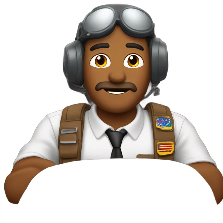 Brown mullet man flying plane that’s crashing emoji