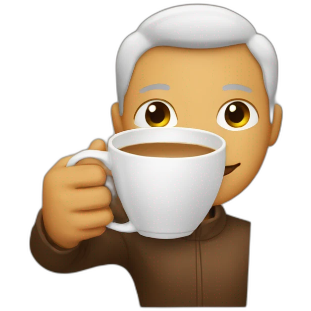 A person hugging a cup of cappuccino  emoji