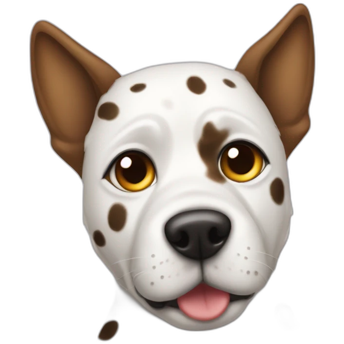 Spotted white dog pointy ears eye patch marking emoji