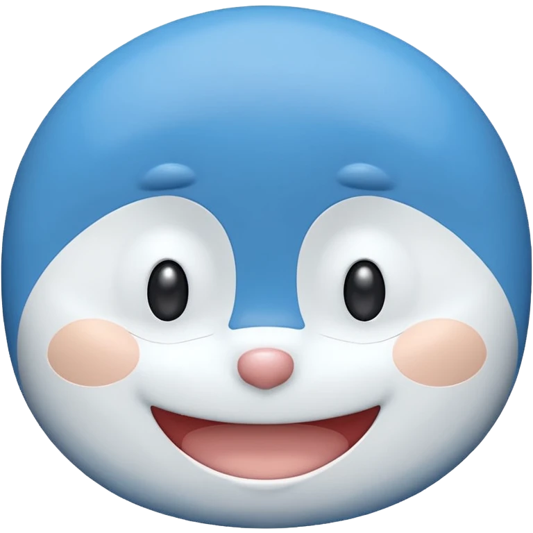 Perfect cartoon Doraemon face without ears and body emoji