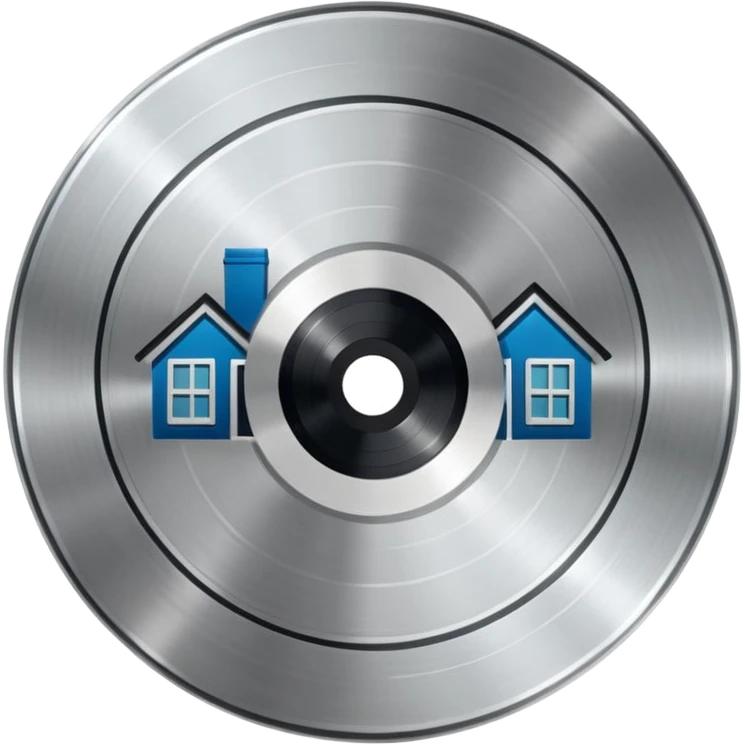 platinum vinyl with a house logo in the middle emoji