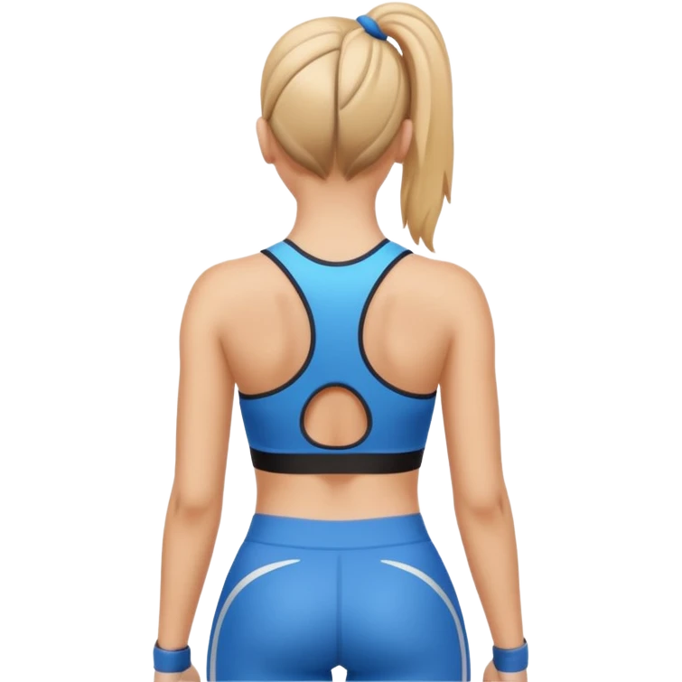 sporty woman cartoon emoji style back view emoji