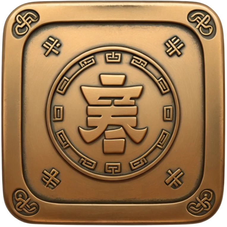 an old square chinese coin emoji