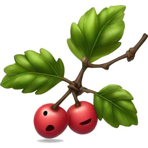 Two berries and one twig emoji