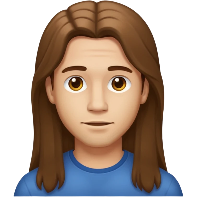 a man with a light skin (not much) with a long hair  emoji