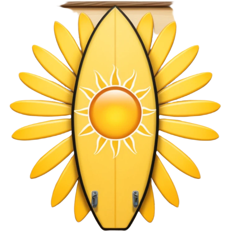 Surfboard with sun logo in the contre emoji