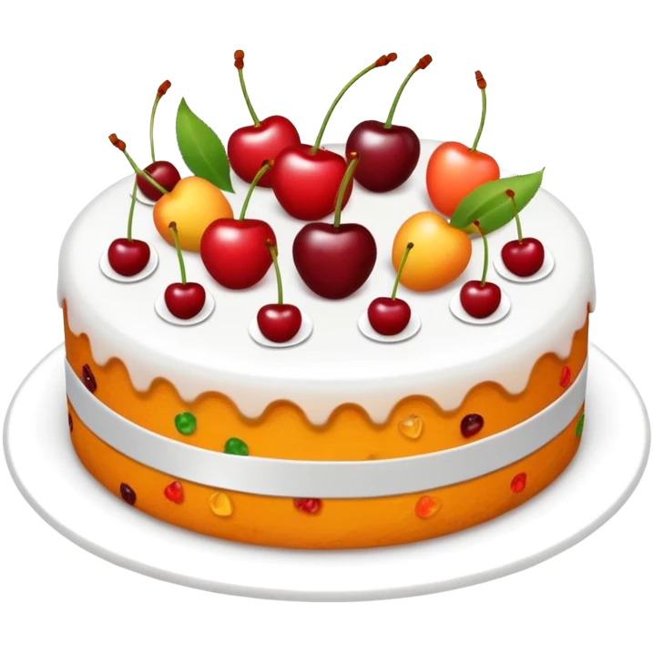 a fruit cake, minimal, simple, clear emoji