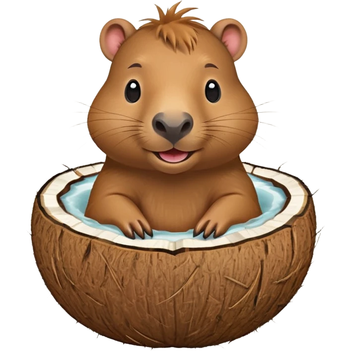 Make a capybara in a coconut emoji