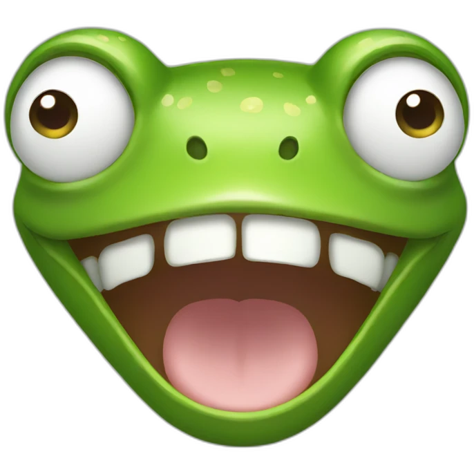 frog face laugh emoji