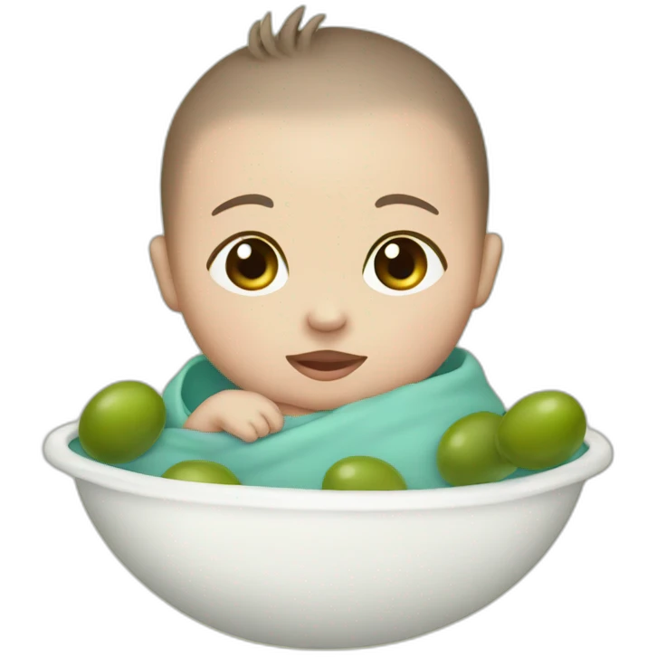 Newborn baby with olives emoji