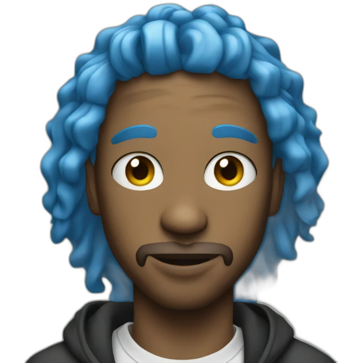 A rapper guy with blue hair emoji