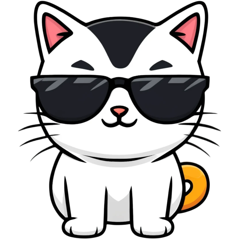 Cat with sunglasses emoji