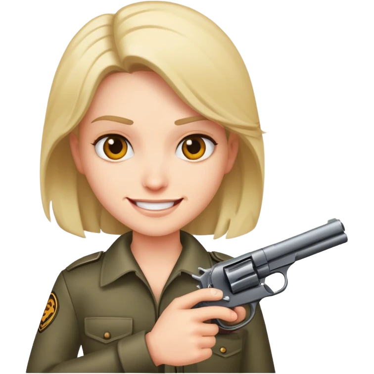 Devious smile with a gun  emoji