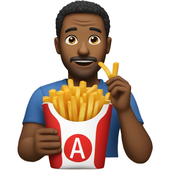 guy eating fries emoji