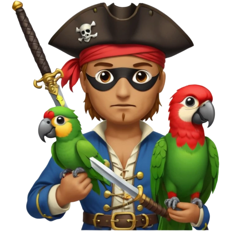 pirate and parrot emoji