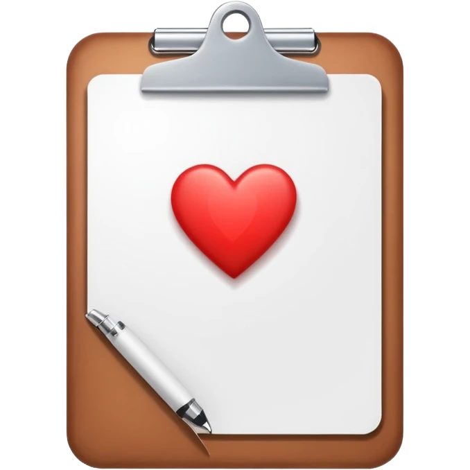clipboard with a heart in the corner emoji