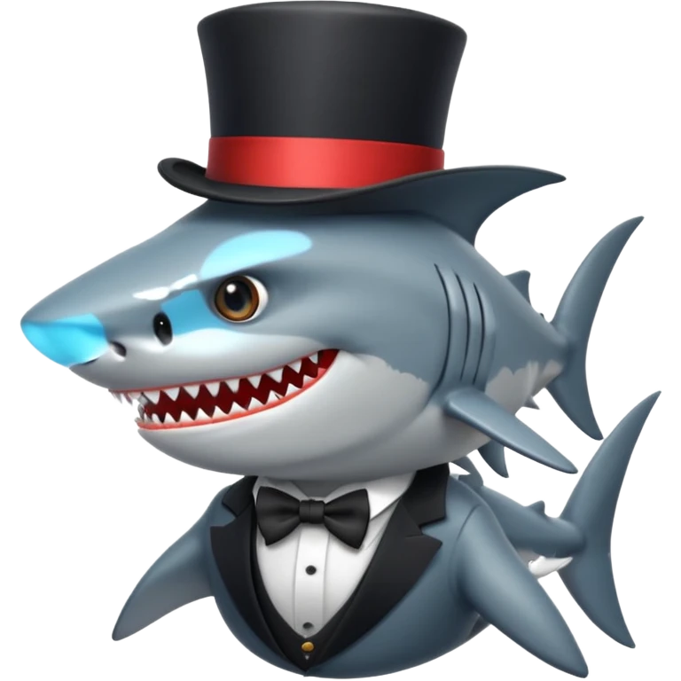 Shark with a top hat emoji