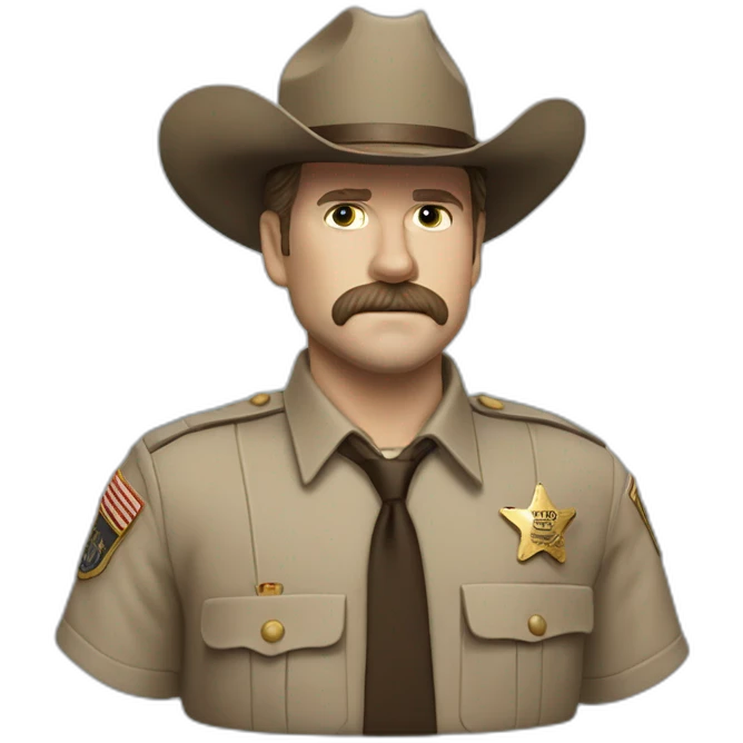 the chief hopper from stranger things  emoji