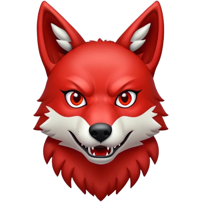 Evil Scary Red Wolf emoji