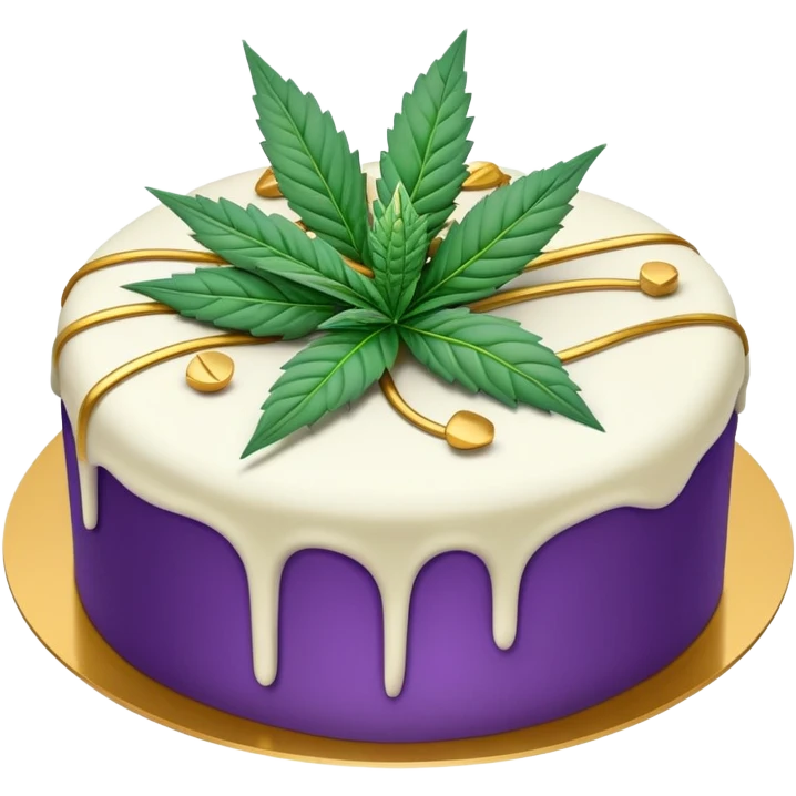 Los Angeles Kush cake in purple and gold emoji