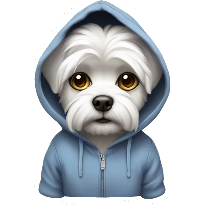 Maltese wearing a hoodie emoji