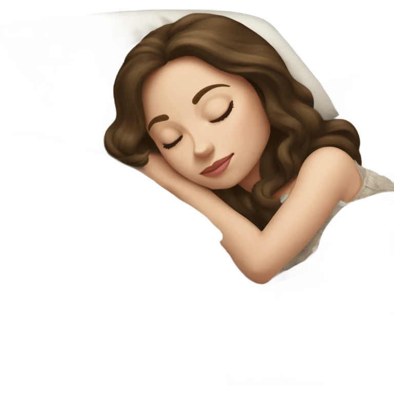sleeping beauty brunette white girl with a silk pillow emoji