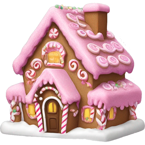 Pink gingerbread house emoji