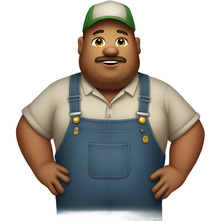 Fat farmer in overalls  emoji