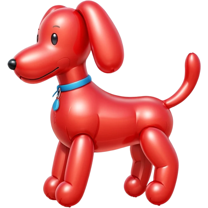 red ballon dog with no eyes or face  emoji