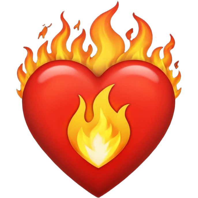 Black and red heart on fire emoji