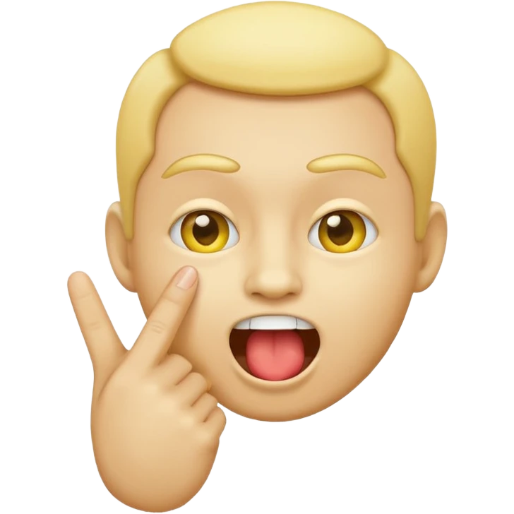 please create an emoji of the yellow face emoji kind of it bitting its index finger with a cheeky expresion emoji