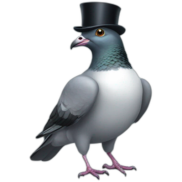 Pigeon wearing a monocle emoji