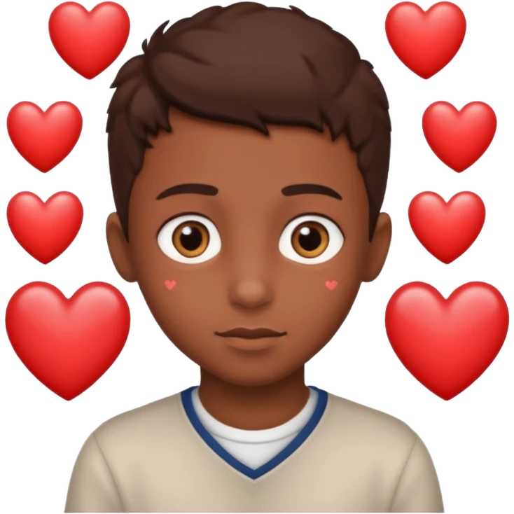 Chico con ojos de corazones emoji