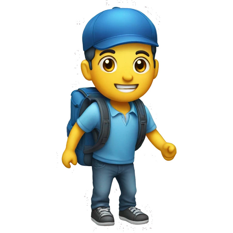 school bag blue emoji