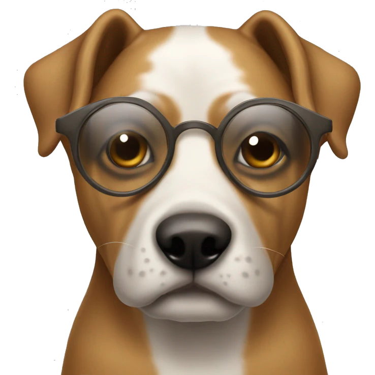 perro con lentes emoji