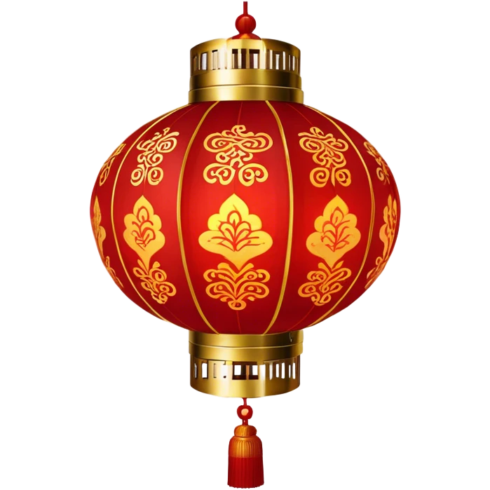 Chinese New Year red lantern – Cinematic Realistic Chinese New Year Red Lantern, depicted as an exquisitely crafted lantern adorned with intricate red and gold patterns, softly glowing against a dark background with subtle calligraphic details, evoking festive warmth and tradition. emoji