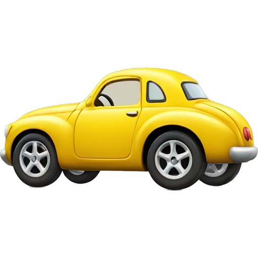 petite voiture jaune de côté emoji