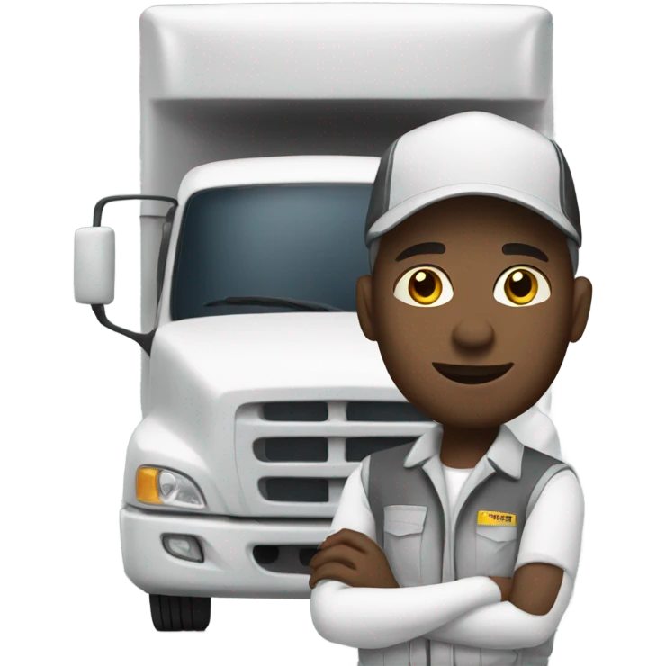 White truck driver  emoji