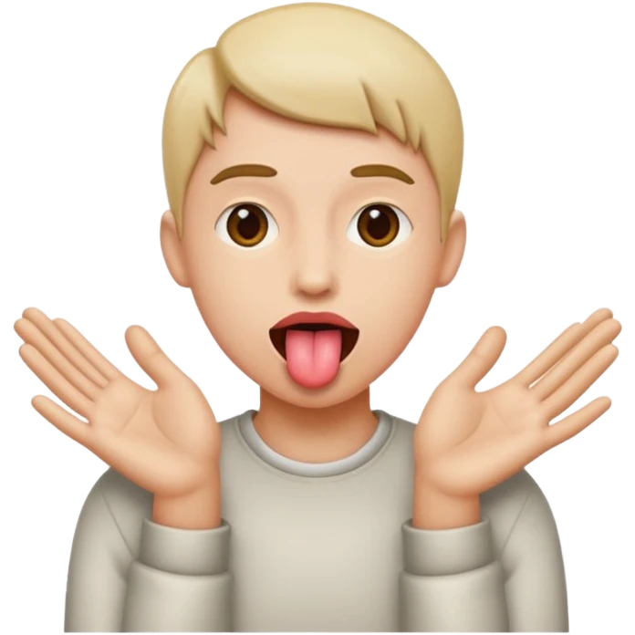 Tongue out with hands on the side emoji