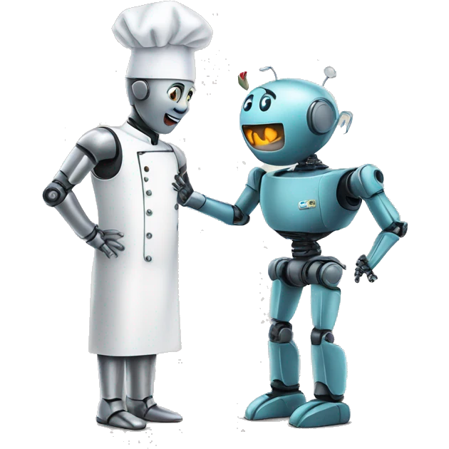 robot giving a chef kiss emoji
