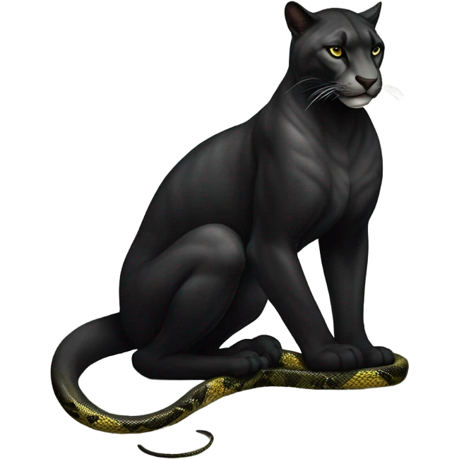 Black puma and snake  emoji