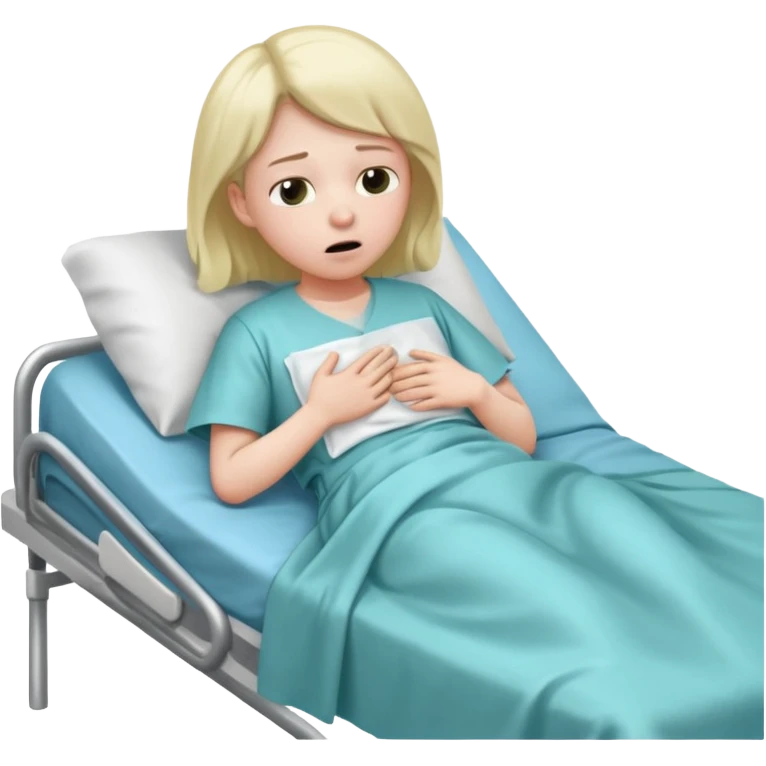 bad health sick cold cough slept on hospital bed emoji
